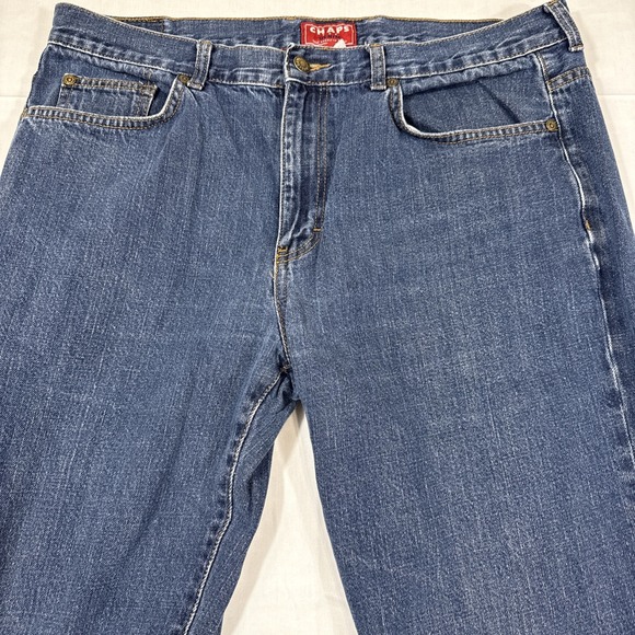 JEANS STRAIGHT Chaps Pants Mens 36X30 Blue Denim Outdoors Casual Adult - Picture 2 of 10